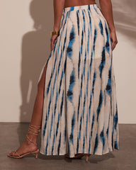 Haidee Watercolor Striped Maxi Skirt