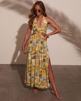 Sunny Romance Halter Maxi Dress