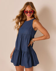 Americana Coast Tiered Denim Mini Dress