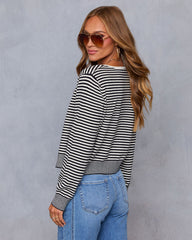 Jalenia Striped Button Down Cardigan