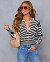 Jalenia Striped Button Down Cardigan