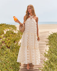 Cross of Sunlight Tulle Maxi Dress