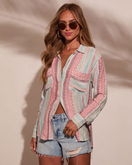 Larson Striped Button Down Top
