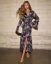 Roselune Printed Chiffon Maxi Dress