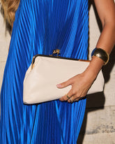 Iselle Asymmetric Leather Clutch