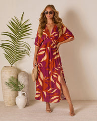 Erin Printed Kimono Sleeve Maxi Dress