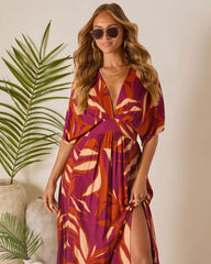 Erin Printed Kimono Sleeve Maxi Dress