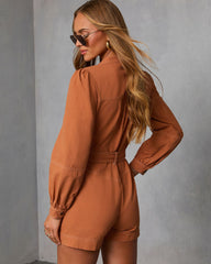 Ardena Twill Belted Romper