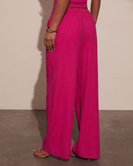 Onyx Linen Wide Leg Pants