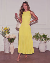 Coriene Pleated Maxi Dress