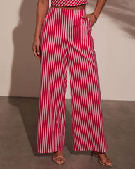 High Noon Striped Wide Leg Pants