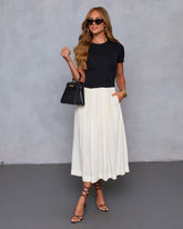 Dual Mode Color Block Midi Dress