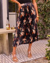 Dearest Bloom Plisse Midi Skirt