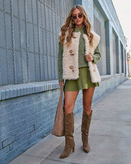 Golden Haze Shaggy Fur Vest