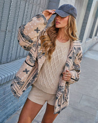 Menita Abstract Sherpa Moto Jacket