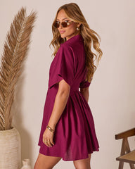 Stacie Pleated Mini Shirt Dress