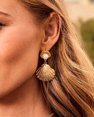 Shoreline Glow Seashell Drop Earrings
