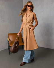 Autumn Reign Belted Suede Trench Coat
