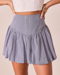 Shellie Gingham Bubble Hem Mini Skirt