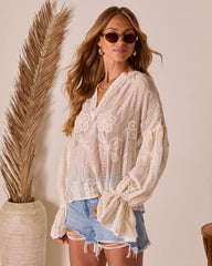 Exuma Embroidered Peasant Top