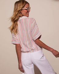 Kellie Striped Twist Hem Top