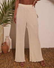 Vintage Summer Wide Leg Plisse Pants