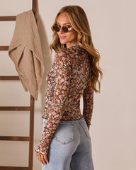 Honeyed Muse Mesh Mock Neck Top