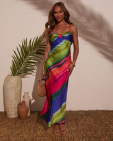 Michelle Abstract Slip Maxi Dress