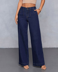 Soft Echo Stretch High Rise Wide Leg Jeans