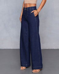 Soft Echo Stretch High Rise Wide Leg Jeans