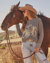 Stable Standard Horse Motif Sweater