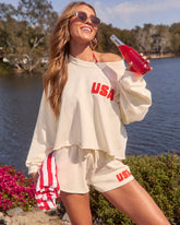 American Belle Relaxed USA Embroidered Top