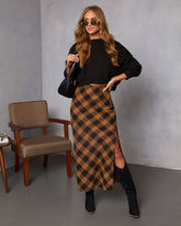 Autumn Chapter Plaid Maxi Skirt