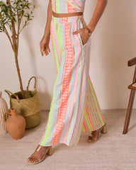 Sun Washed Abstract Wide Leg Pants