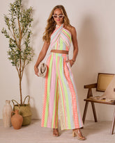 Sun Washed Abstract Wide Leg Pants