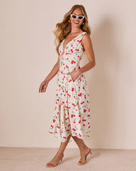 Sweet Tart Cherry Print Midi Dress