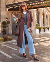 Thistlewood Suede Waist Tie Trench Coat