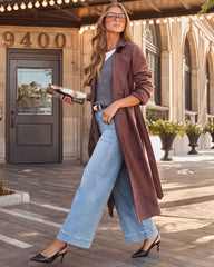 Thistlewood Suede Waist Tie Trench Coat