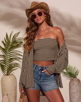 Deep End Contrast Stripe Tube Top