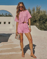 Marienna Crochet Short Sleeve Top