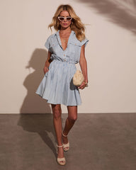 Dreamer Days Striped Mini Shirt Dress