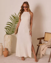 Island Solace Halter Neck Maxi Dress