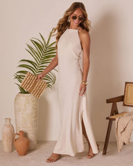 Island Solace Halter Neck Maxi Dress