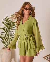 Odessi Tiered Waist Tie Mini Dress