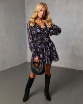 Slow Glint Printed Mini Dress