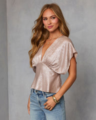 Aisla Pleated Satin Blouse