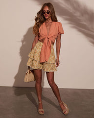 Rosalia Tiered Floral Mini Skirt