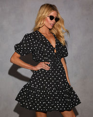 Rosemarie Polka Dot Fit And Flare Mini Dress