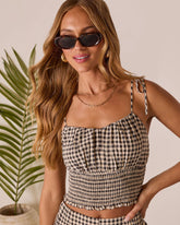 Salanah Smocked Gingham Tank