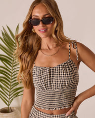 Salanah Smocked Gingham Tank